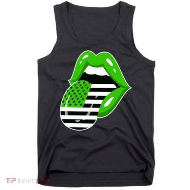 Lucky Irish Lips USA American Flag Tank Top