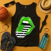 Lucky Irish Lips USA American Flag Tank Top thumb 4