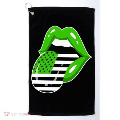 Lucky Irish Lips USA American Flag Golf Towel