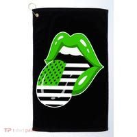 Lucky Irish Lips USA American Flag Golf Towel thumb 0