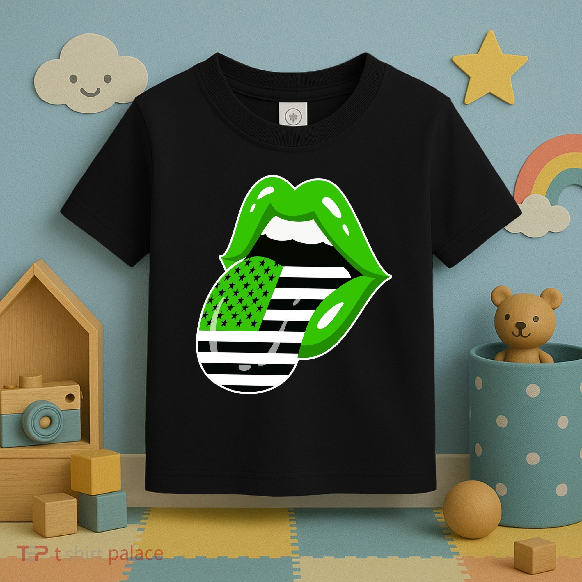Lucky Irish Lips USA American Flag Toddler T-Shirt
