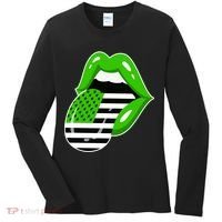 Lucky Irish Lips USA American Flag Women's Long Sleeve Shirt thumb 0