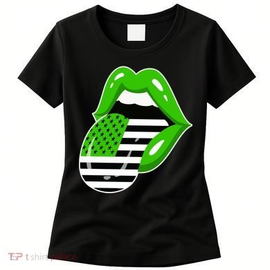 Lucky Irish Lips USA American Flag Women's T-Shirt