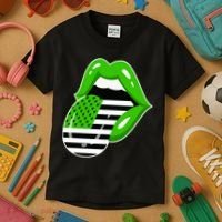 Lucky Irish Lips USA American Flag Kids T-Shirt thumb 3