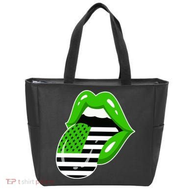 Lucky Irish Lips USA American Flag Tote Bag