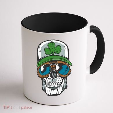 Lucky Irish Skull Coffee Mug back