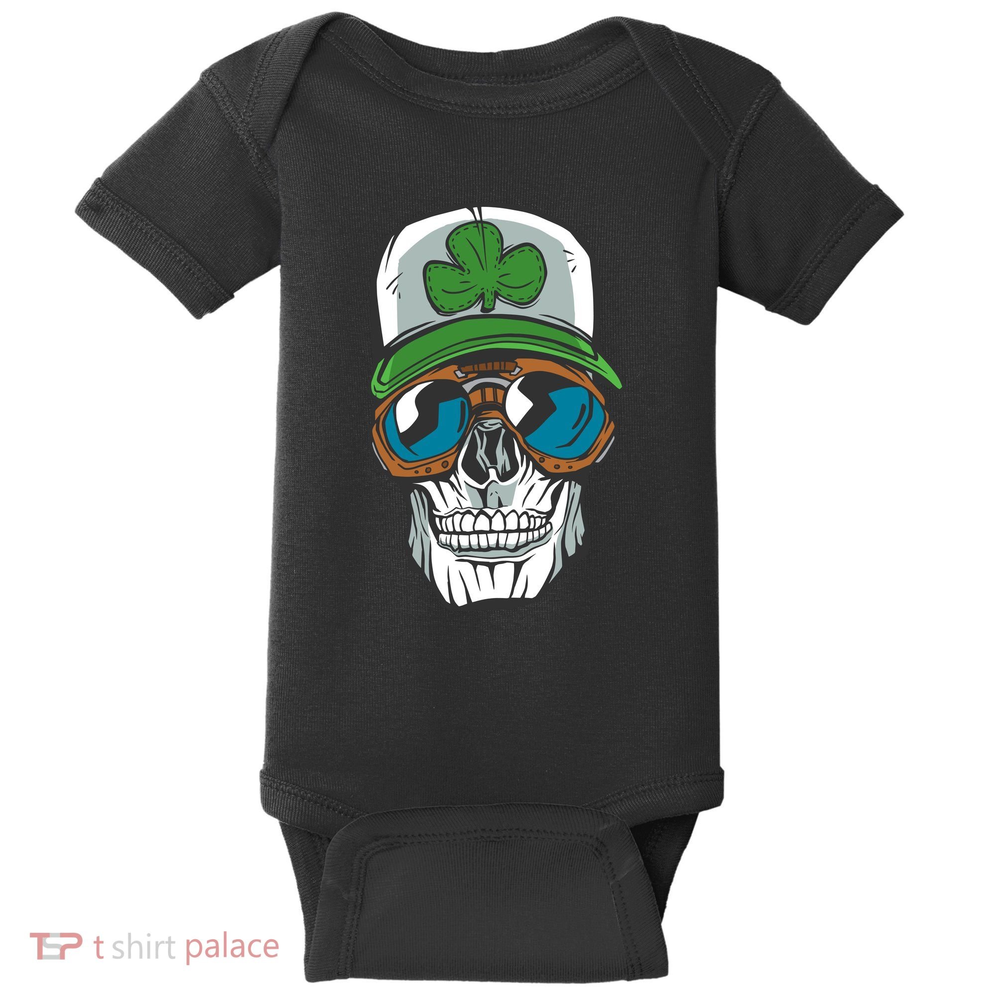 Lucky Irish Skull Baby Bodysuit