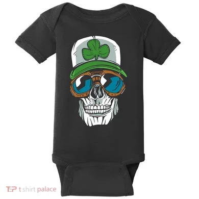 Lucky Irish Skull Baby Bodysuit