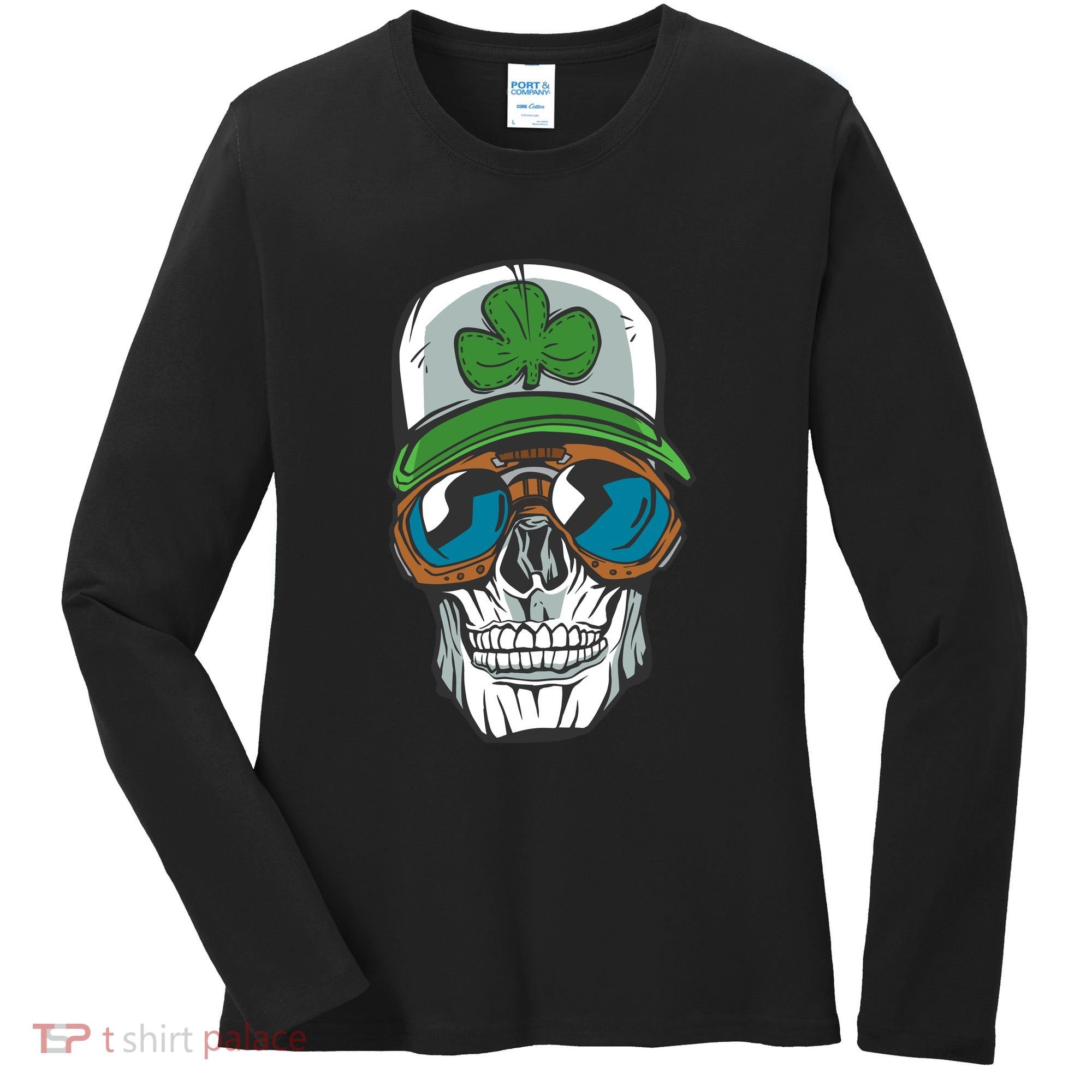 Lucky Irish Skull Women's Long Sleeve Shirt