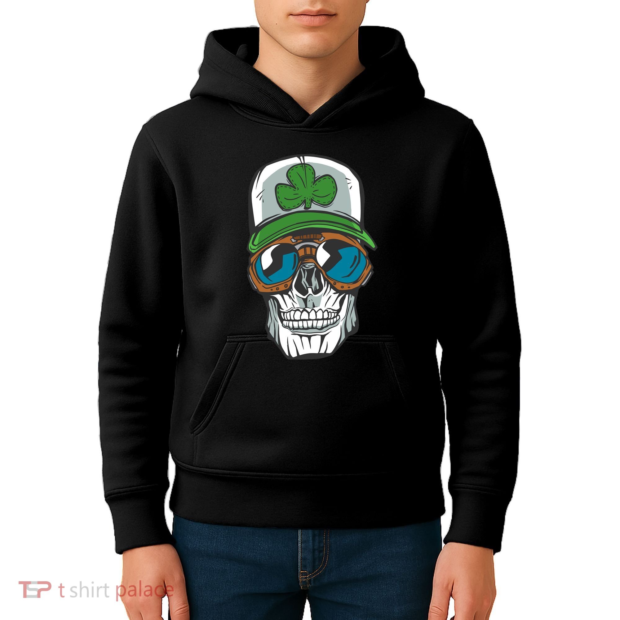 Lucky Irish Skull Kids Hoodie