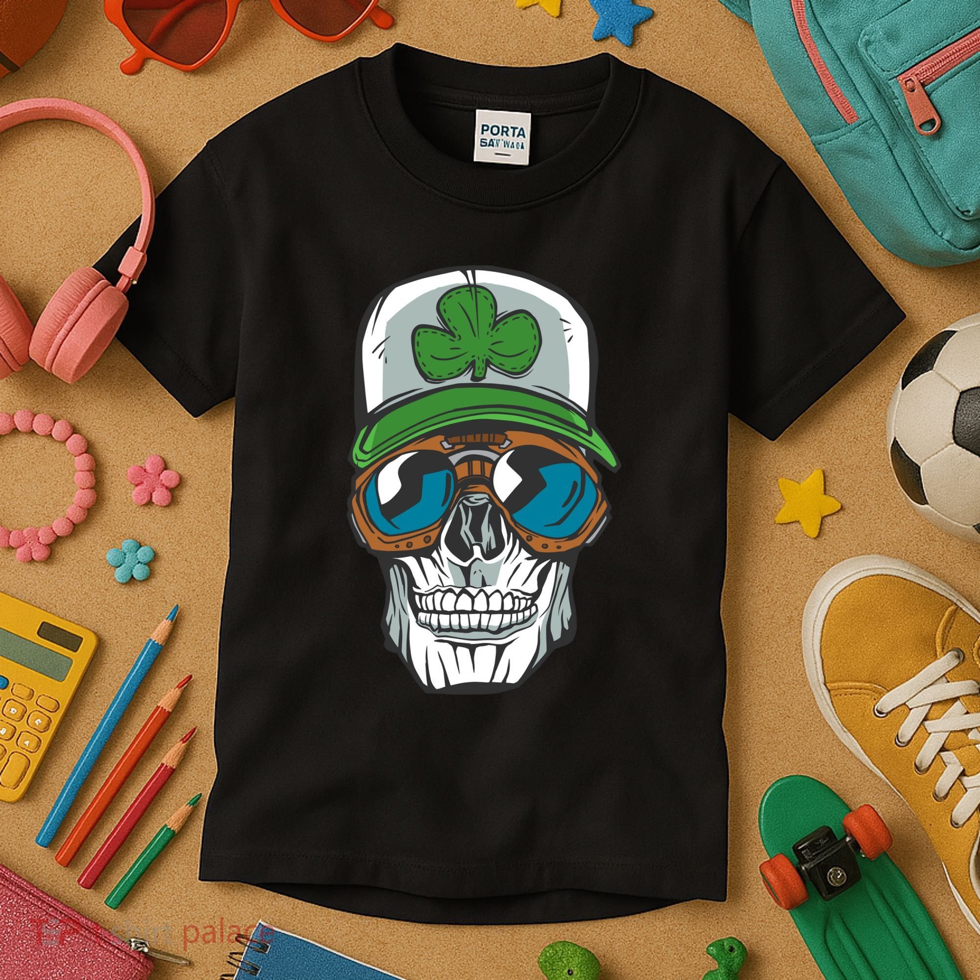 Lucky Irish Skull Kids T-Shirt