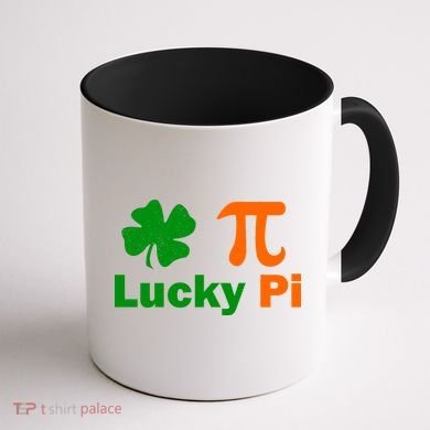 Lucky Pi St. Patrick's Day Clover Coffee Mug back