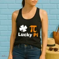 Lucky Pi St. Patrick's Day Clover Women's Tank Top thumb 2