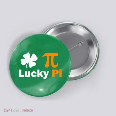 Lucky Pi St. Patrick's Day Clover Button
