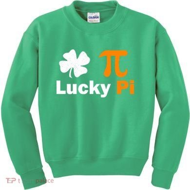 Lucky Pi St. Patrick's Day Clover Kids Sweatshirt