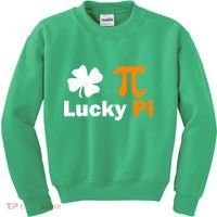 Lucky Pi St. Patrick's Day Clover Kids Sweatshirt thumb 0