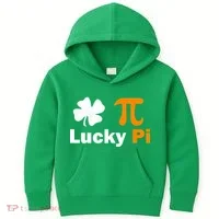Lucky Pi St. Patrick's Day Clover Kids Hoodie thumb 0