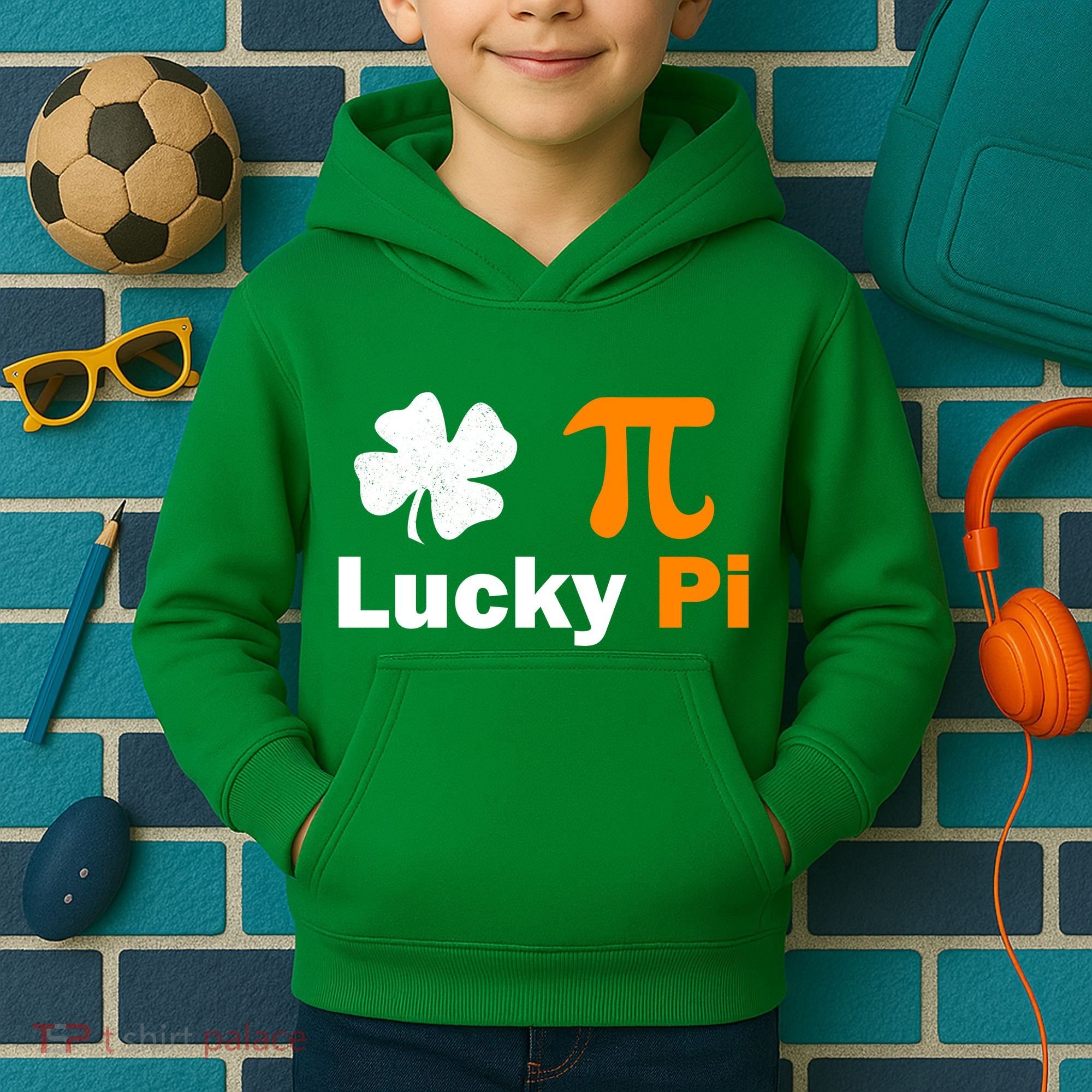 Lucky Pi St. Patrick's Day Clover Kids Hoodie