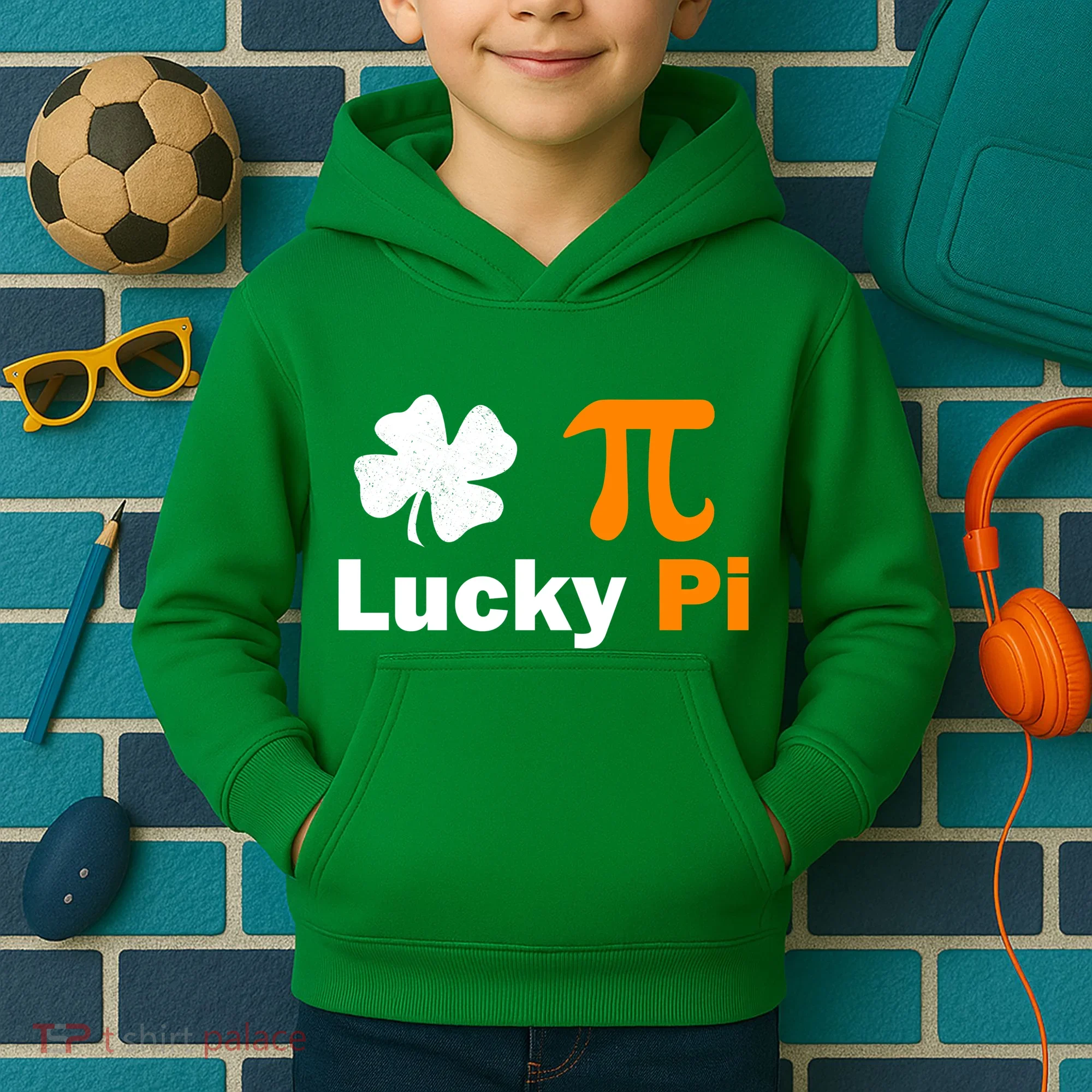 Lucky Pi St. Patrick's Day Clover Kids Hoodie