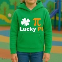 Lucky Pi St. Patrick's Day Clover Kids Hoodie thumb 3