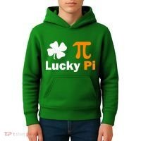 Lucky Pi St. Patrick's Day Clover Kids Hoodie thumb 4
