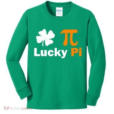Lucky Pi St. Patrick's Day Clover Kids Long Sleeve Shirt