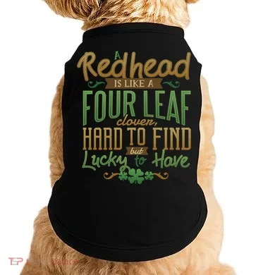 Lucky Redhead Four Leaf Clover Doggie Tank