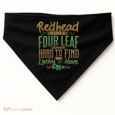 Lucky Redhead Four Leaf Clover USA-Made Doggie Bandana