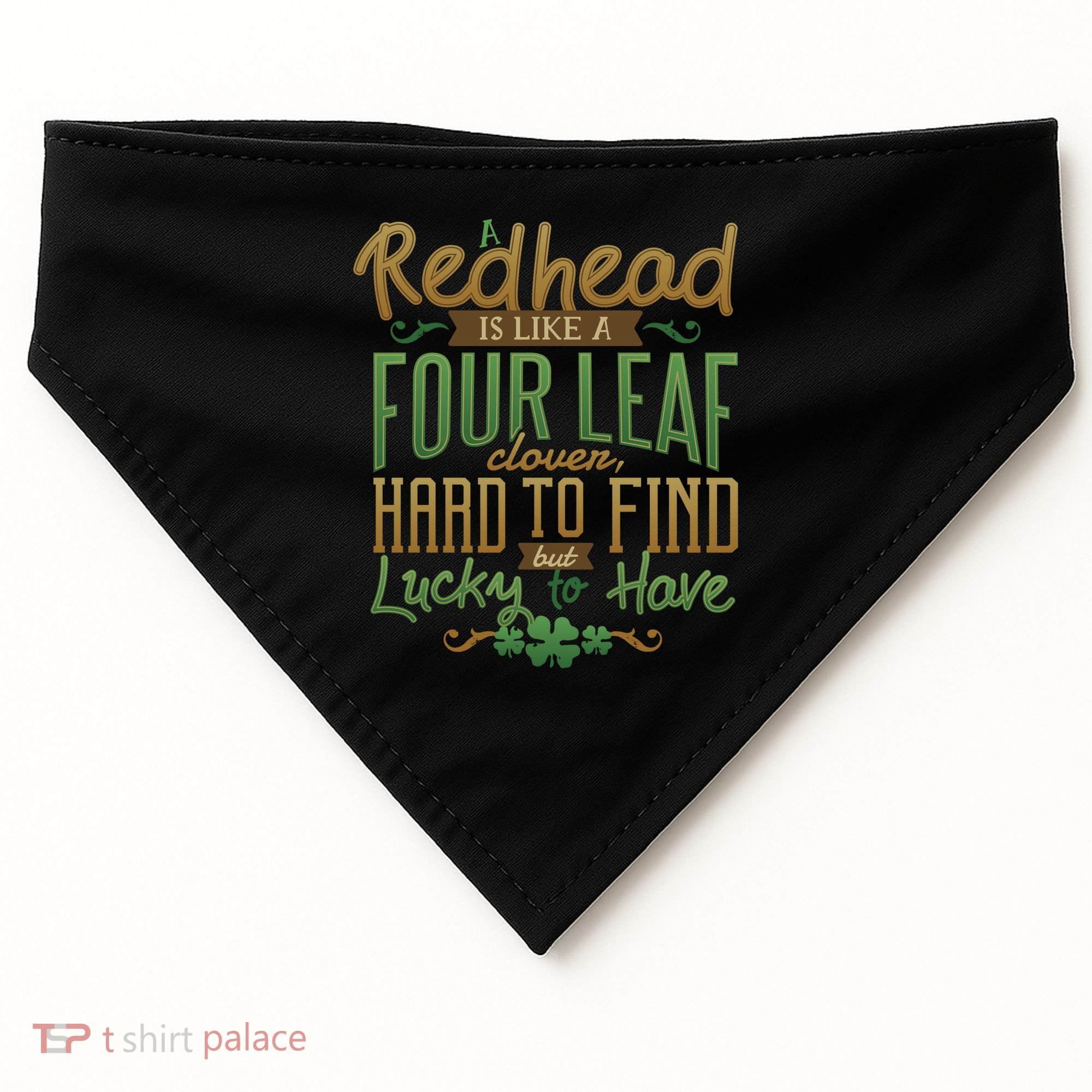 Lucky Redhead Four Leaf Clover USA-Made Doggie Bandana
