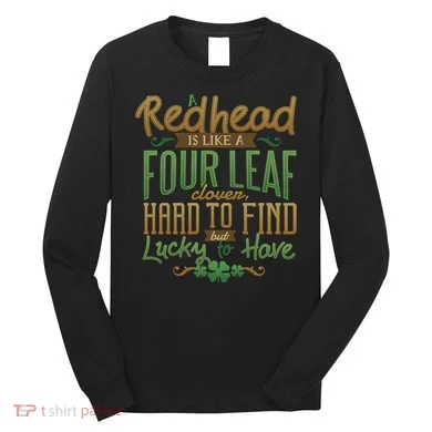 Lucky Redhead Four Leaf Clover Long Sleeve Shirt