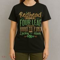 Lucky Redhead Four Leaf Clover T-Shirt thumb 4