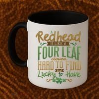 Lucky Redhead Four Leaf Clover Coffee Mug thumb 2