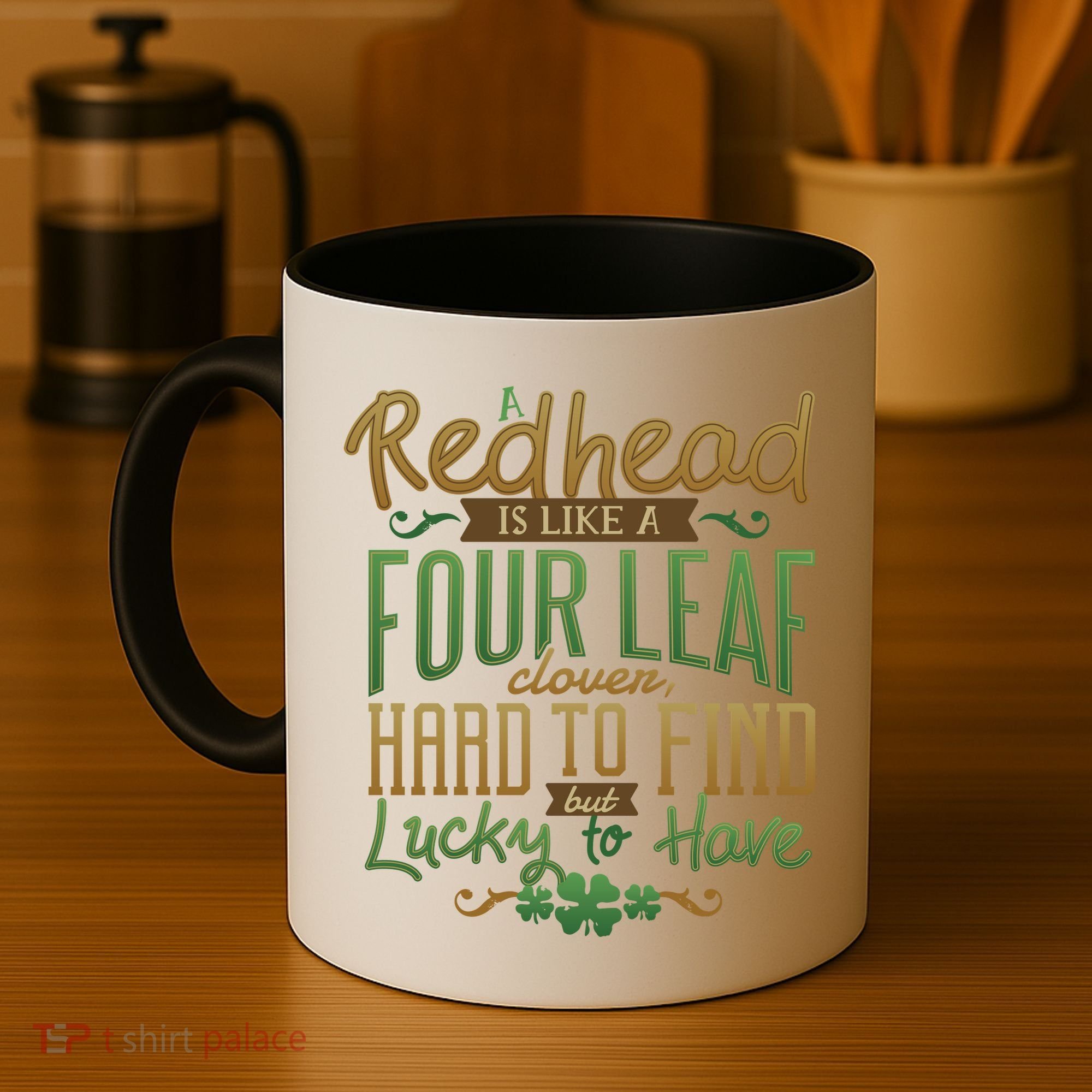 Lucky Redhead Four Leaf Clover Coffee Mug
