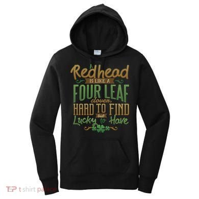 Lucky Redhead Four Leaf Clover Women's Hoodie