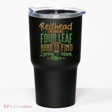 Lucky Redhead Four Leaf Clover Tumbler