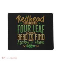 Lucky Redhead Four Leaf Clover Mousepad thumb 0