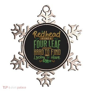 Lucky Redhead Four Leaf Clover Ornament