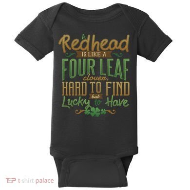 Lucky Redhead Four Leaf Clover Baby Bodysuit