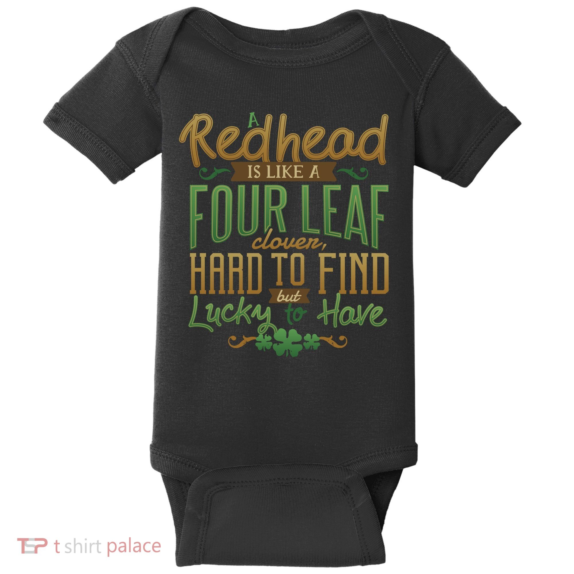 Lucky Redhead Four Leaf Clover Baby Bodysuit