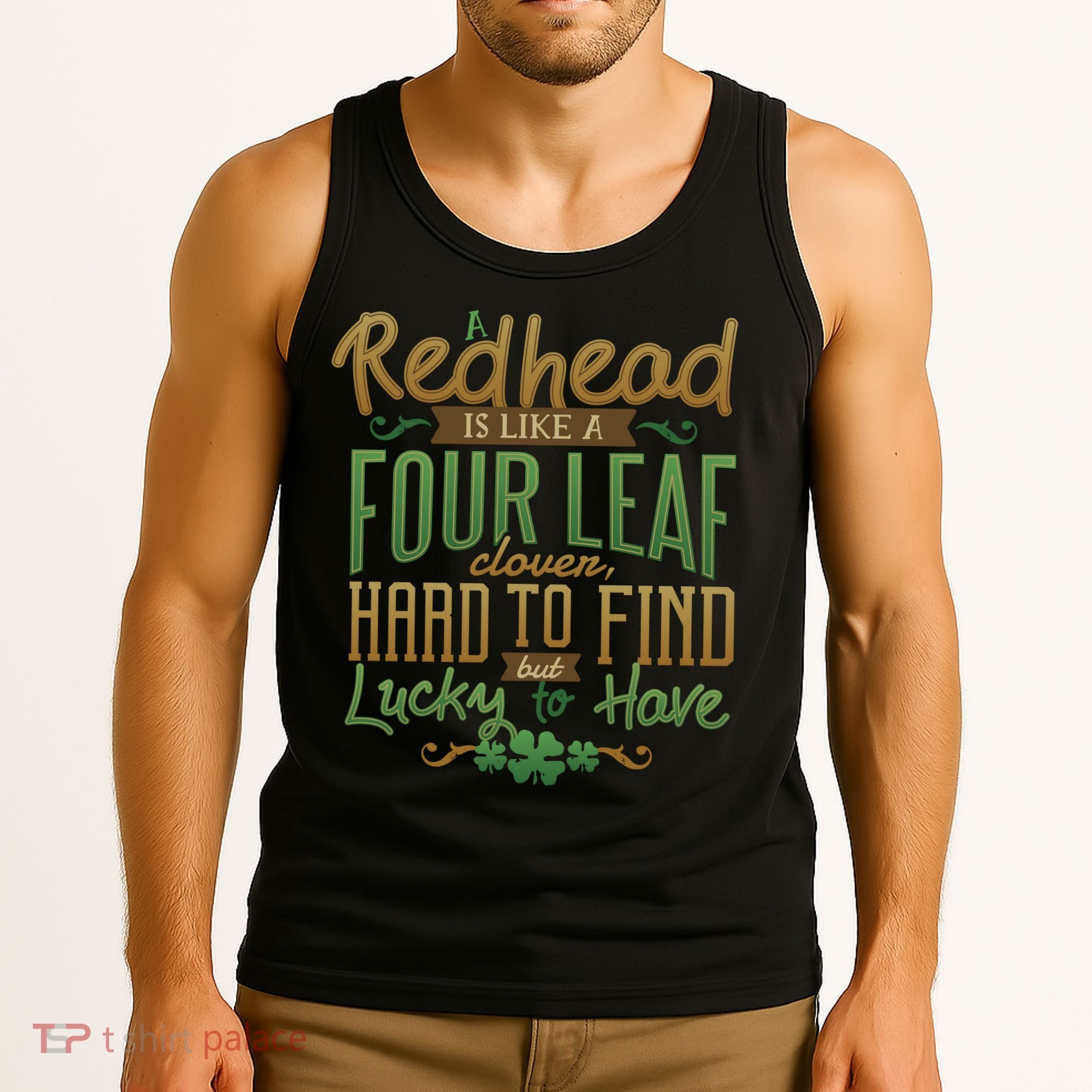 Lucky Redhead Four Leaf Clover Tank Top
