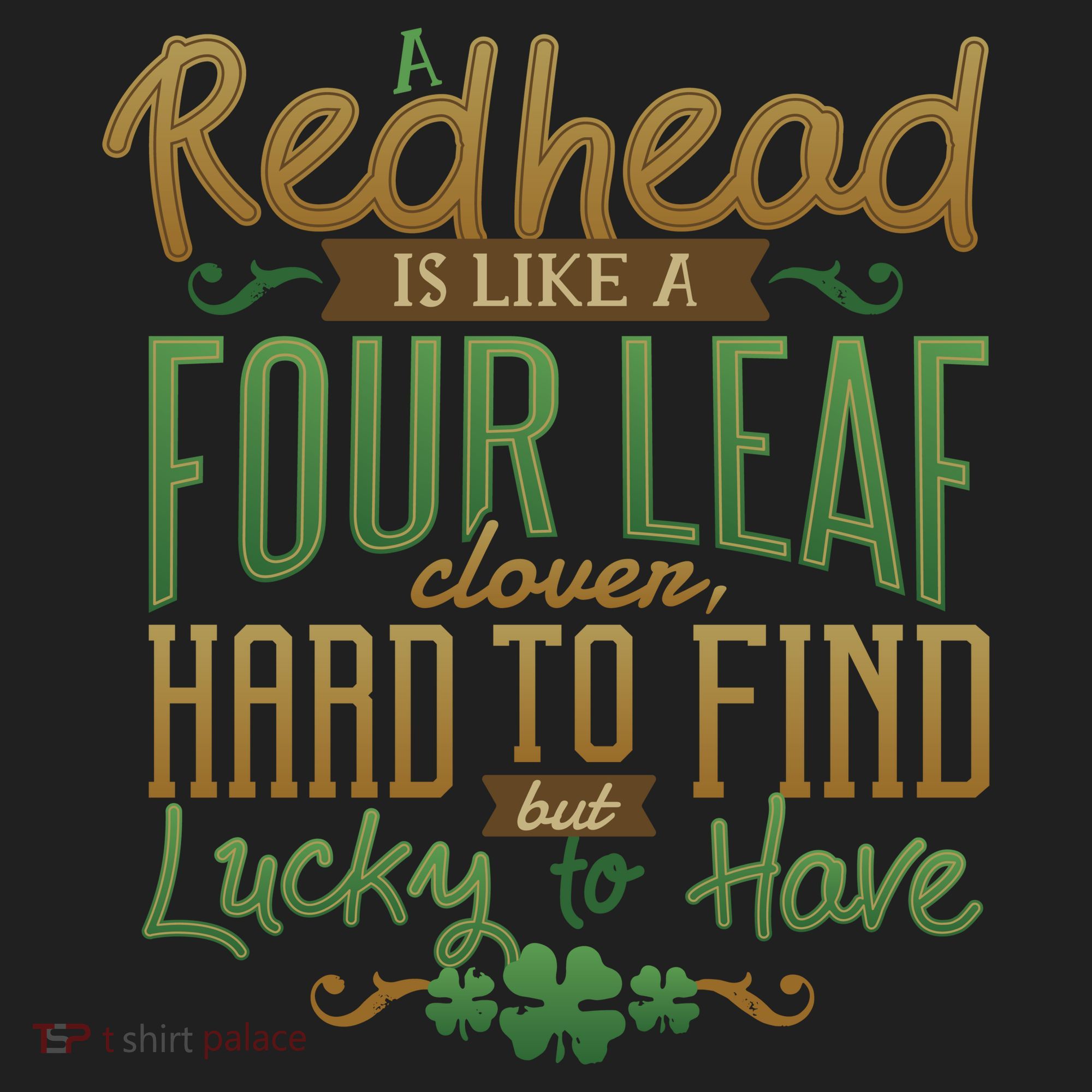 Lucky Redhead Four Leaf Clover Golf Towel