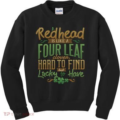 Lucky Redhead Four Leaf Clover Kids Sweatshirt