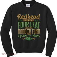 Lucky Redhead Four Leaf Clover Kids Sweatshirt thumb 0