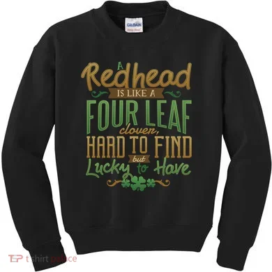 Lucky Redhead Four Leaf Clover Kids Sweatshirt