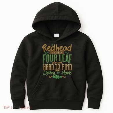 Lucky Redhead Four Leaf Clover Kids Hoodie