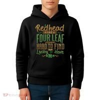 Lucky Redhead Four Leaf Clover Kids Hoodie thumb 4
