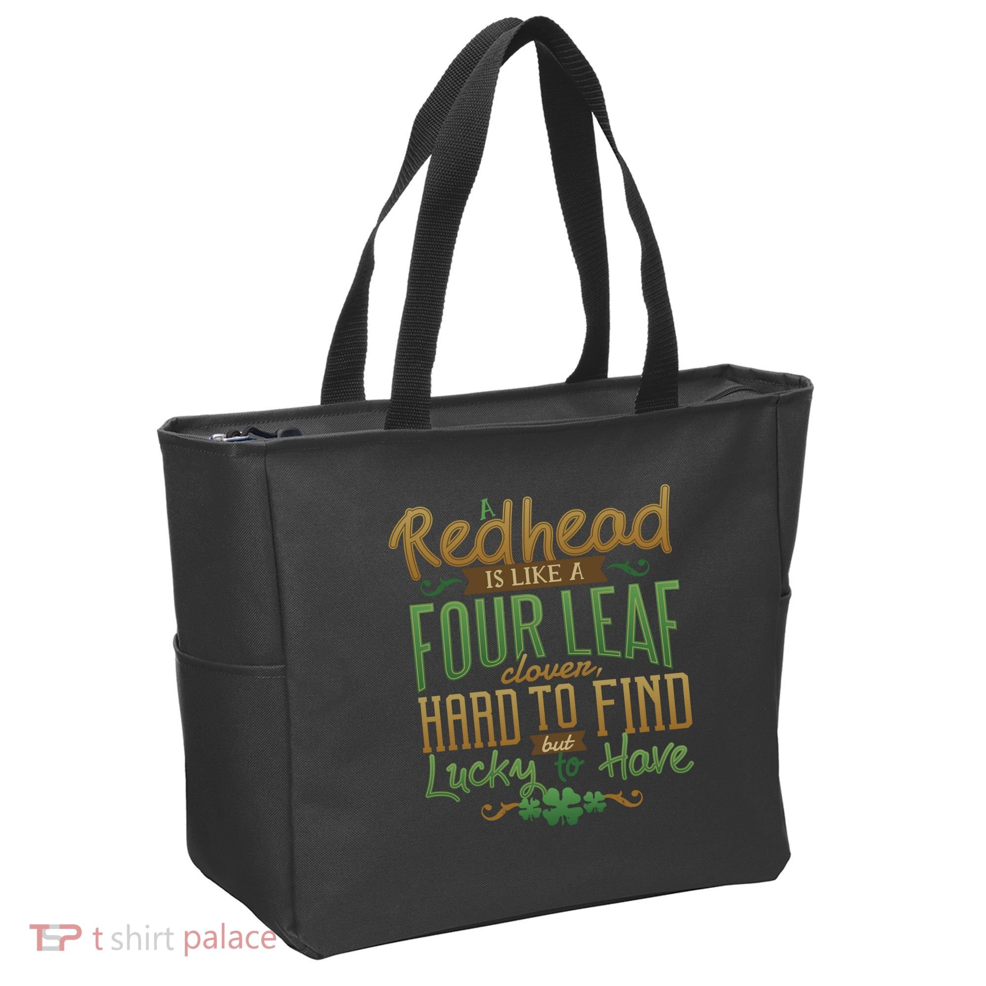 Lucky Redhead Four Leaf Clover Tote Bag