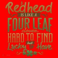 Lucky Redhead Four Leaf Clover Santa Hat thumb 1