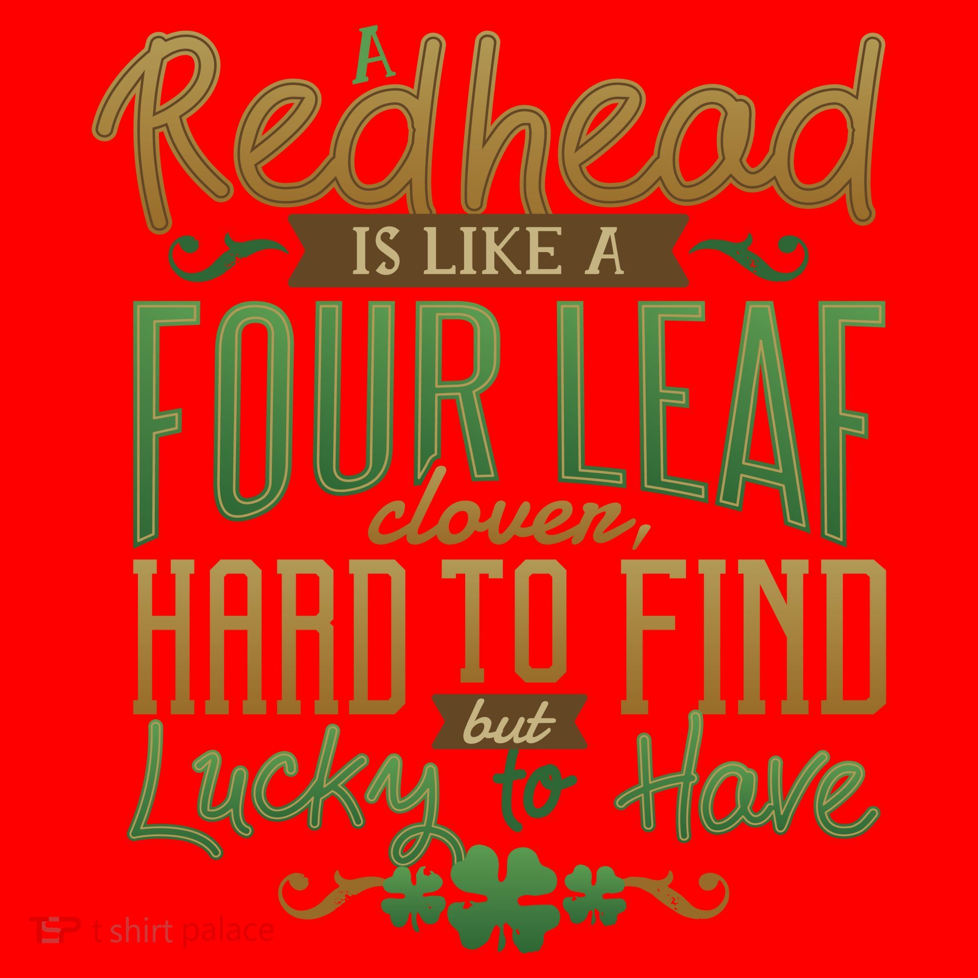Lucky Redhead Four Leaf Clover Santa Hat