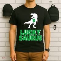 Lucky Saurus Dinosaur  T-Shirt thumb 6